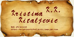 Kristina Kitaljević vizit kartica